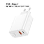 Dual-Schnellladegerät 30W Unterstützung Quick Charge 4.0 3.0 Tragbares USB C PD Ladegerät für Telefone