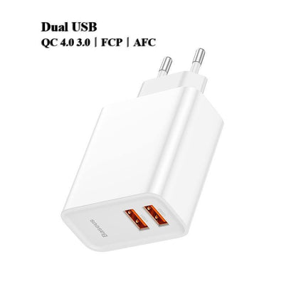 Dual-Schnellladegerät 30W Unterstützung Quick Charge 4.0 3.0 Tragbares USB C PD Ladegerät für Telefone