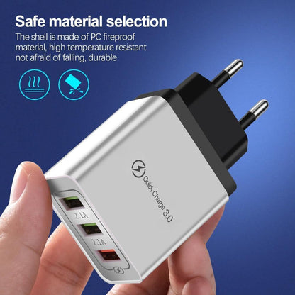 Schnelles modernes USB-Ladegerät Quick Charge 3.0 Tragbares Netzteil Leistungsstarkes Ladegerät für Mobiltelefone