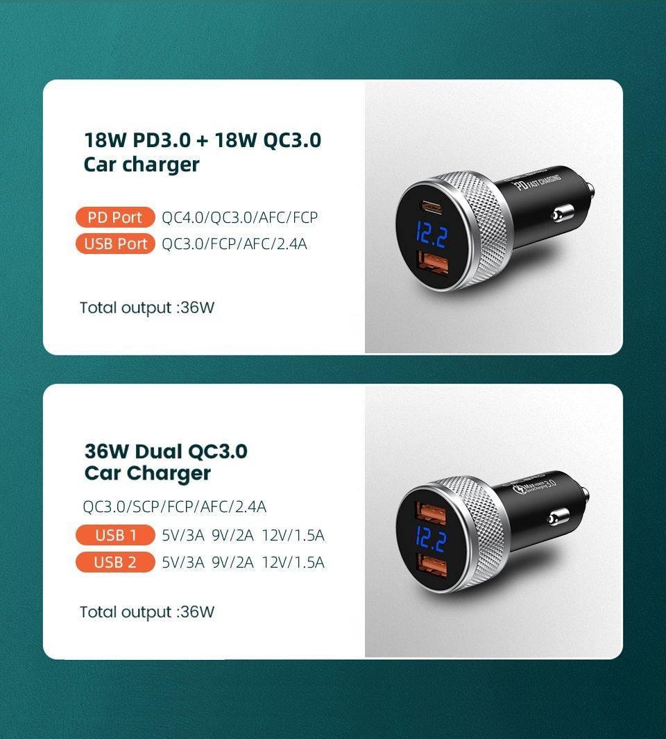 Mini Auto Quick Charge 3.0 USB Ladegerät Handy Ladegerät Tragbares Autoladegerät Schnellladung