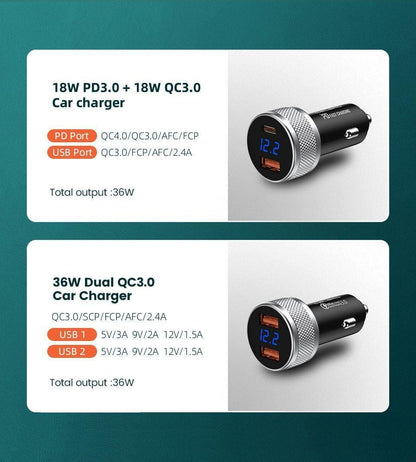 Mini Auto Quick Charge 3.0 USB Ladegerät Handy Ladegerät Tragbares Autoladegerät Schnellladung