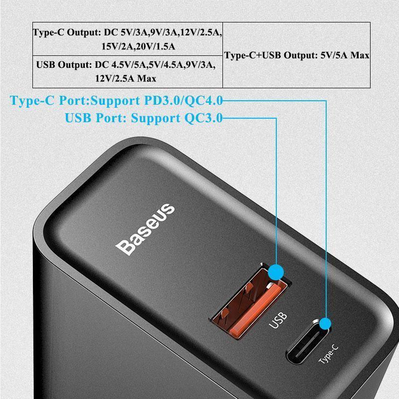 Dual-Schnellladegerät 30W Unterstützung Quick Charge 4.0 3.0 Tragbares USB C PD Ladegerät für Telefone