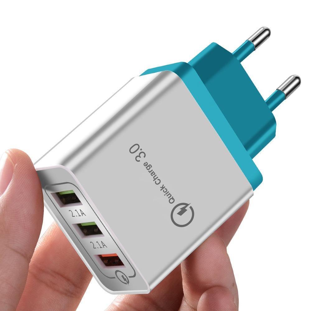 Schnelles modernes USB-Ladegerät Quick Charge 3.0 Tragbares Netzteil Leistungsstarkes Ladegerät für Mobiltelefone
