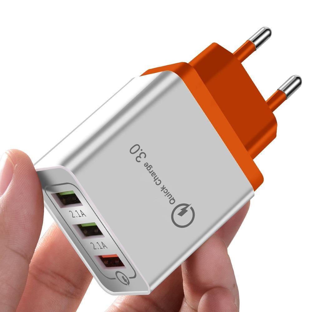 Schnelles modernes USB-Ladegerät Quick Charge 3.0 Tragbares Netzteil Leistungsstarkes Ladegerät für Mobiltelefone
