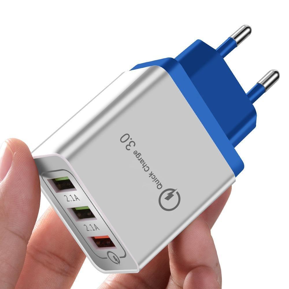 Schnelles modernes USB-Ladegerät Quick Charge 3.0 Tragbares Netzteil Leistungsstarkes Ladegerät für Mobiltelefone