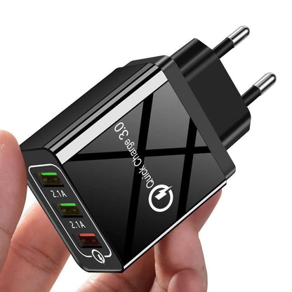 Schnelles modernes USB-Ladegerät Quick Charge 3.0 Tragbares Netzteil Leistungsstarkes Ladegerät für Mobiltelefone