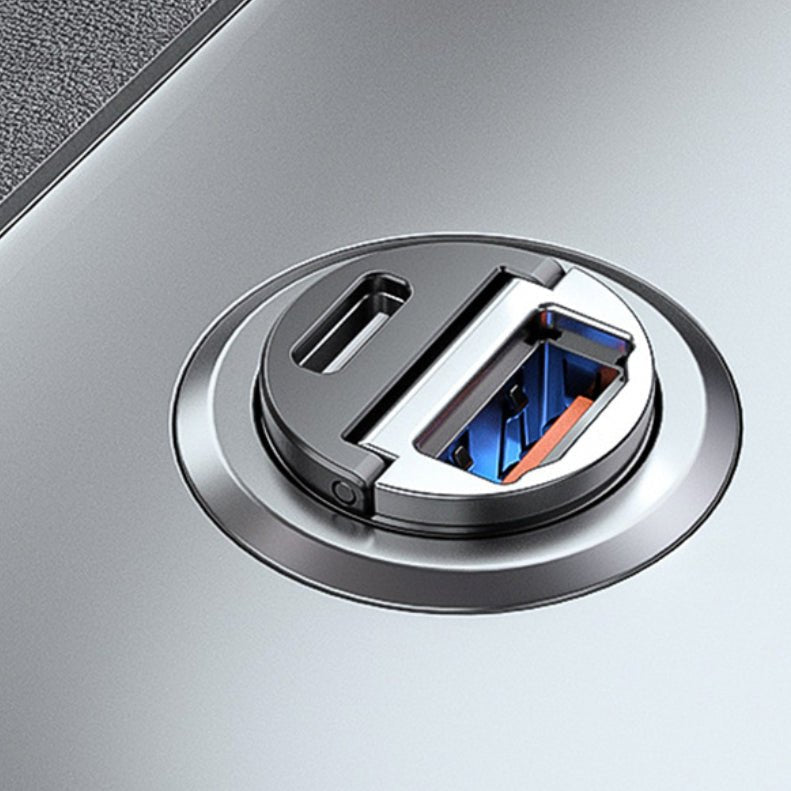 Dual-Port Schnellladegerät fürs Auto | PD 3.0 + QC 3.0 | 30W Ausgangsleistung | Ultrakompaktes Design