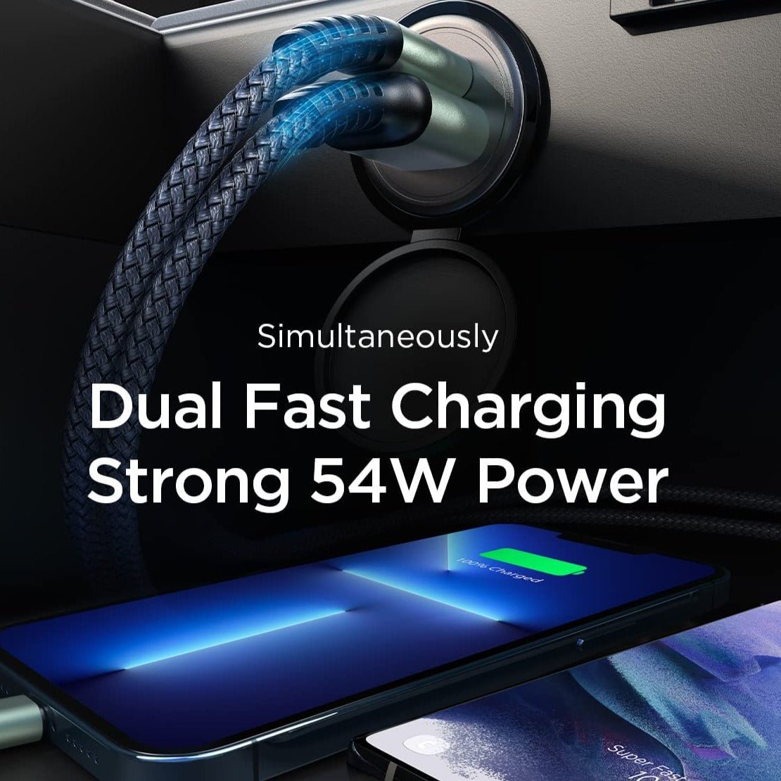 Dual-Port Schnellladegerät fürs Auto | PD 3.0 + QC 3.0 | 30W Ausgangsleistung | Ultrakompaktes Design