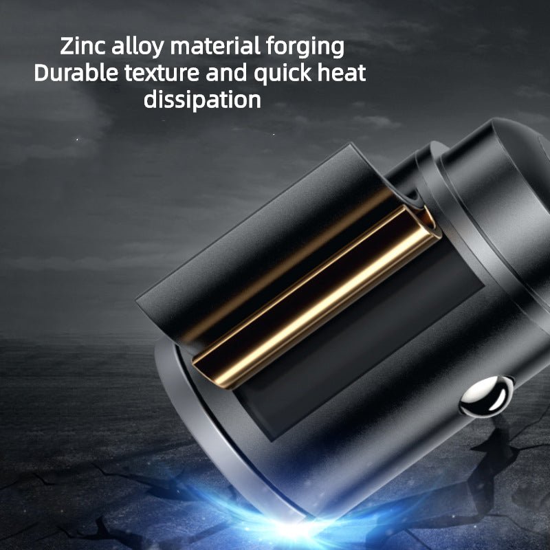 Dual-Port Schnellladegerät fürs Auto | PD 3.0 + QC 3.0 | 30W Ausgangsleistung | Ultrakompaktes Design